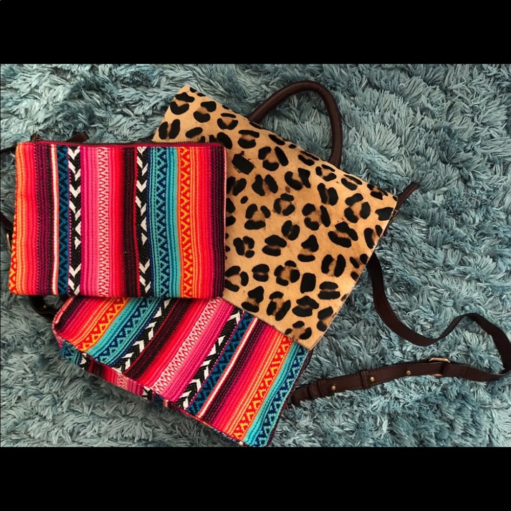 🐆SERAPE LEOPARD BACKPACK PURSE & WRISLET🐆